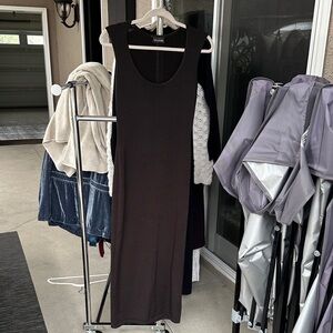 MARINA Dark Brown Sleeveless Maxi Dress